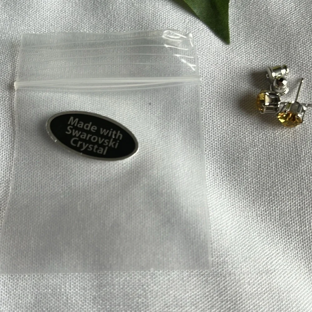 Swarovski Crystal Yellow Topaz Stud Earrings